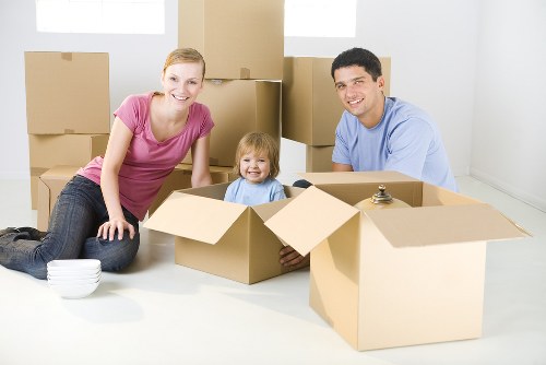 Removal team preparing a flat move in Ilford
