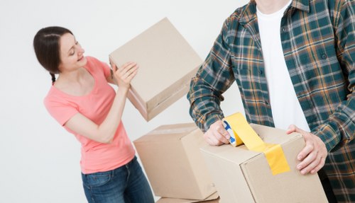 Removal company team loading boxes in Ilford during a house move