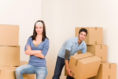 Packing boxes for a house move in Ilford